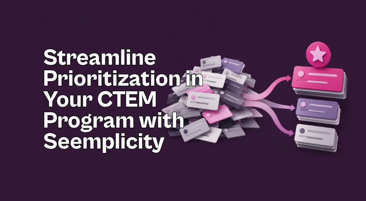 Abstract 3D illustration showing a large pile of security findings being sorted into three prioritized stacks, representing CTEM risk prioritization and reduced noise.