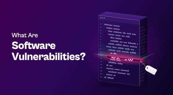 Thumbnail: 'What Are Software Vulnerabilities?' beside a code block where a scan beam picks out one glowing magenta line.