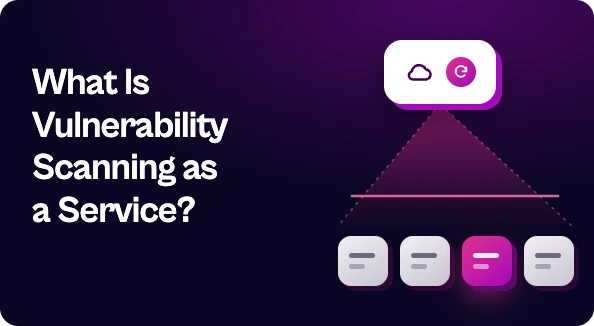 Diagram of vulnerability scanning as a service, showing a cloud scanner feeding findings into a prioritized remediation queue.